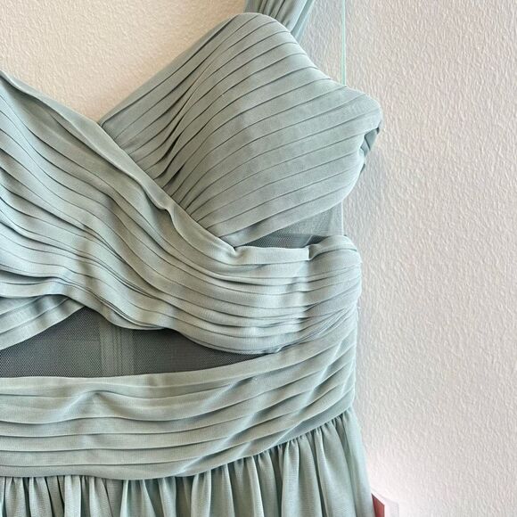 NWT BIRDY GREY ELSYE Maxi Dress In Mesh Sage Size S Mesh Cutouts Boho Chic - Picture 4 of 13